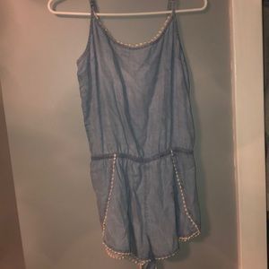 garage denim romper